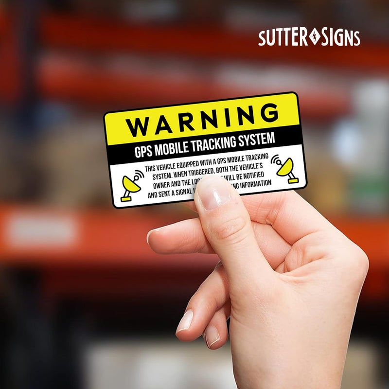 Sutter Signs 6pc GPS Tracking Anti Theft Stickers for Cars | GPS Tracker Decals for Vehicles VIN Cover and Car Security - Image 3